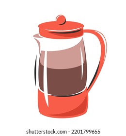 Coffee pot or kettle. Vector illustration isolated on white background