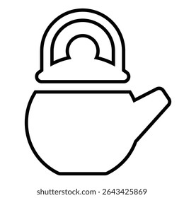 coffee pot line icon design. coffee pot thin black outline symbol vector illustration. editable stroke icon on transparent background.