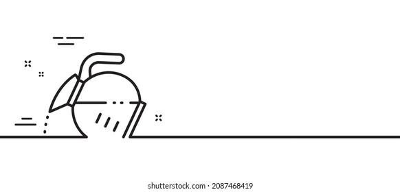 Coffee pot line icon. Hot drink sign. Tea glass mug symbol. Minimal line illustration background. Coffee pot line icon pattern banner. White web template concept. Vector