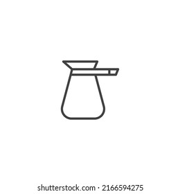 Kaffeekotelettsymbol. lineares Stilzeichen für mobiles Konzept und Webdesign. Rahmenvektorsymbol. Symbol, Logo-Abbildung. Vektorgrafik