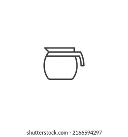 Coffee pot line icon. linear style sign for mobile concept and web design. Outline vector icon. Symbol, logo illustration. Vector graphic