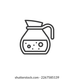 Coffee pot line icon. linear style sign for mobile concept and web design. Coffee jug outline vector icon. Symbol, logo illustration. Vector graphics