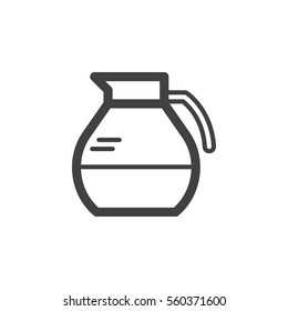 Coffee Pot line icon, outline vector sign, linear pictogram isolated on white. Symbol, logo illustration