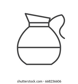Coffee Pot line icon, outline vector sign, linear style pictogram isolated on white. Symbol, logo illustration. Editable stroke. Pixel perfect graphics