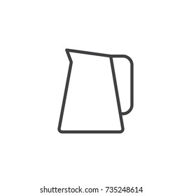 Coffee pot line icon, outline vector sign, linear style pictogram isolated on white. Symbol, logo illustration. Editable stroke