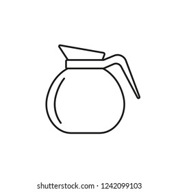 Coffee pot line icon. Vector illustration.
