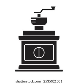 Vector del icono de la línea del pote del café en el fondo blanco