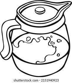 coffee, coffee pot line isolated on white background. manual. vector
 illustration.