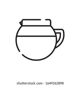 Coffee-Pot-Linie Stil Icon Design der Time Drink Frühstück Getränke-Morgenladen Aroma und Coffein Thema Vektorillustration Illustration