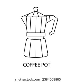 Icono vectorial de la línea del café para marcas en el embalaje de alimentos