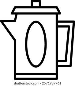 Coffee Pot Line Vector Icon Design