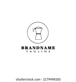coffee pot logo cartoon icon design template black modern isolated vector illustration
