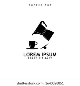 Coffee pot logo vector design isolated on white background.  