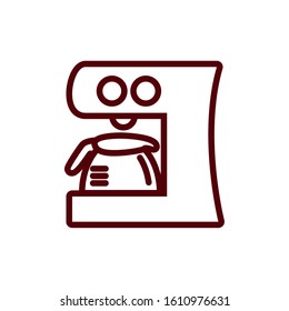Coffee pot and machine design of time drink breakfast beverage shop morning store aroma and caffeine theme Vector illustration