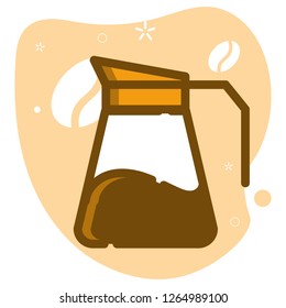 coffee pot in mbe style, vector illustration