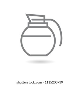 Coffee Pot Minimalistic Flat Line Outline Stroke Icon Pictogram Symbol