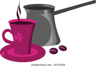 coffee pot and a mug