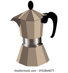 Coffee pot. Object isolated on white background, vector.