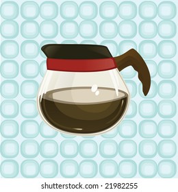 coffee pot on patterned background