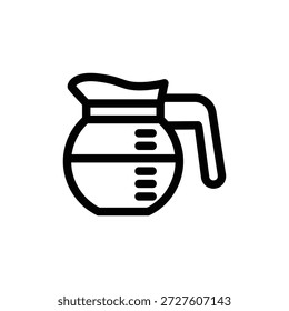 Diseño del Vector del icono del contorno de la olla de café bueno para el Web o el App móvil