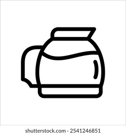 Coffee pot in outline vector design