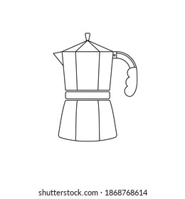 Coffee pot. Retro kitchenware. Internet icon.