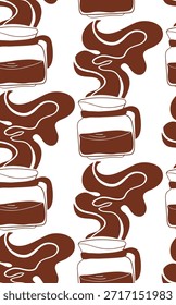 Diseño de patrón de Vector de ilustración sin costura de cafetera