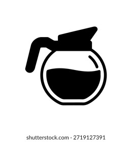 Coffee pot silhouette icon vector illustration on white background