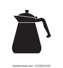 Projeto de ilustração plana do vetor da silhueta do pote de café