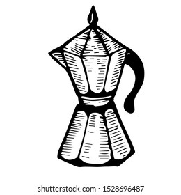 Coffee pot. simple hand drawn illustration, isolated vector clipart