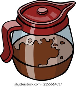 cafetera, tetera aislada de fondo blanco. vector