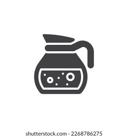 Coffee pot vector icon. filled flat sign for mobile concept and web design. Coffee jug glyph icon. Symbol, logo illustration. Vector graphics