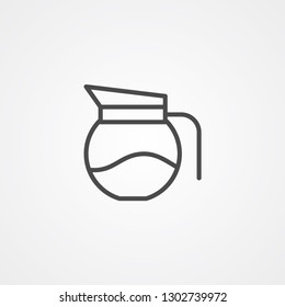 Coffee pot vector icon sign symbol