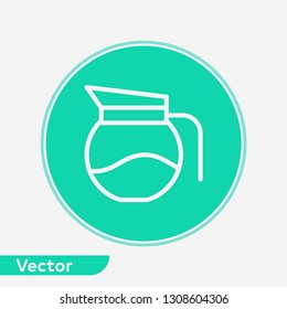 Coffee pot vector icon sign symbol