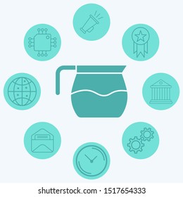 Coffee pot vector icon sign symbol
