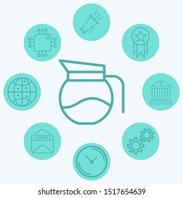 Coffee pot vector icon sign symbol