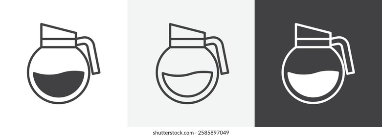 Coffee pot vector icons collection graphic designs for ui designs