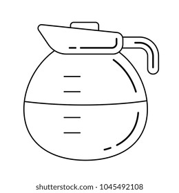 Coffee pot vector line icon isolated on white background. Capacity for hot drinks - glass coffee pot line icon for infographic, website or app.