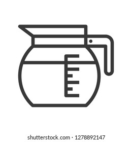 Coffee pot vector, coffee related line design editable stroke icon