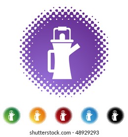 Coffee Pot web button isolated on a background.