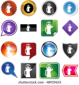 Coffee Pot web button isolated on a background.