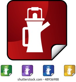 Coffee Pot web button isolated on a background.
