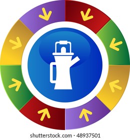 Coffee Pot web button isolated on a background.