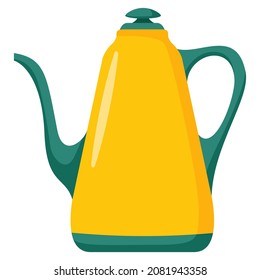 Cafetera.Calentador para preparar café.Aislado sobre fondo blanco.Ilustración plana vectorial.
