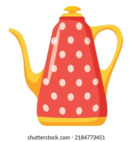 Cafetera.Calentador para preparar café.Aislado sobre fondo blanco.Ilustración plana vectorial.