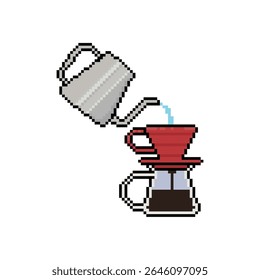 coffee pour drip pixel art