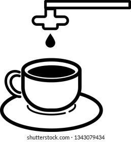 Coffee poured into a mug. Icon for a site or application.
