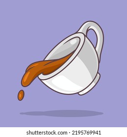 Coffee pouring from a cup vector illustration