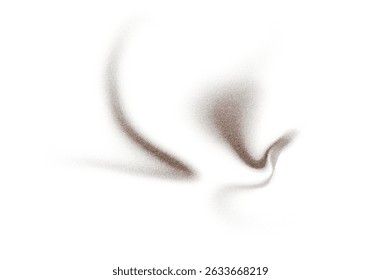 Coffee powder chocolate cocoa dust brown sandy background. Cacao bean particles swirl and splash in realistic motion. Ground cinnamon and sugar scatter in fresh spiral wave design.
