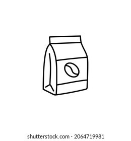 Kaffeepulver-Symbol in schwarzer Linie, einzeln auf Weiß 